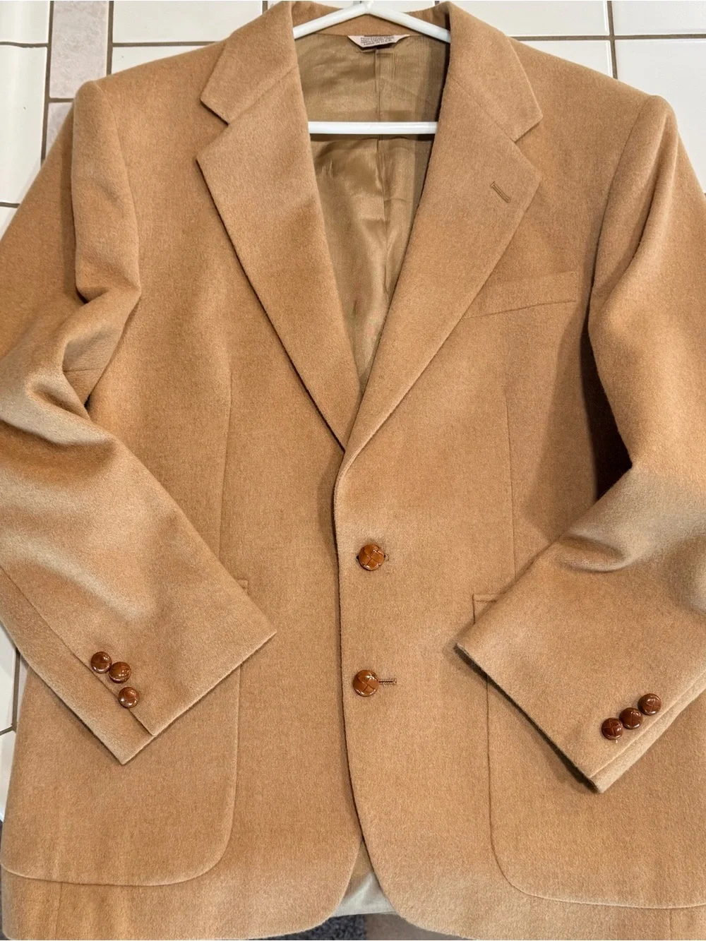 Classic 100% Camel Hair Single-Breast Blazer